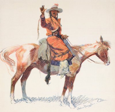アパッチ スカウト。 フレデリック・レミントン。 作： Frederic (after) Remington