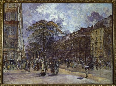 パリ、イタリア大通り 作： Frederic Anatole Houbron