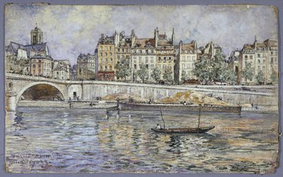 ケ・ド・ロテル・ド・ヴィルとルイ・フィリップ橋 作： Frederic Anatole Houbron