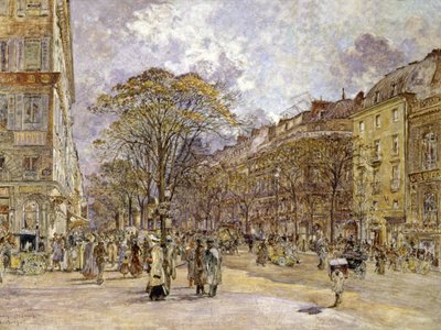イタリア人の大通り、パリ 作： Frederic Anatole Houbron