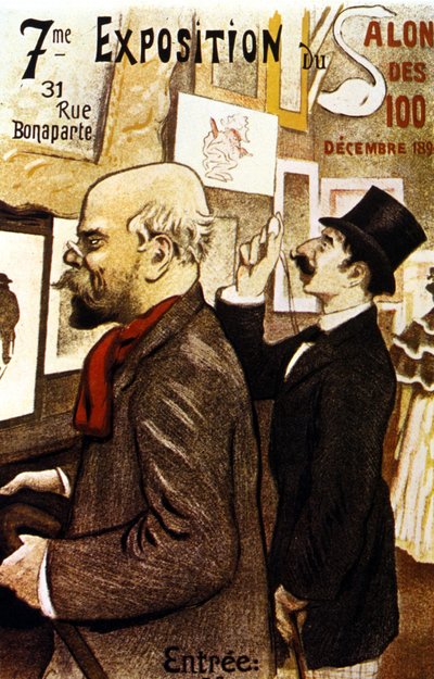 1894年12月、第7回サロン・デ・100展のポスター。ポール・ヴェルレーヌ 作： Frederic Auguste Cazals