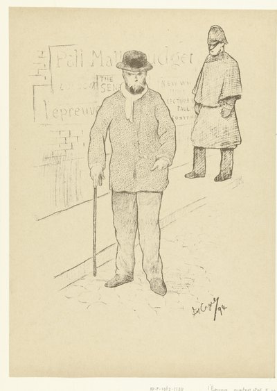 Portret van dichter Paul Verlaine in ロンドン ロンドンのポール・ヴェルレーヌ 裁判（シリーズタイトル） 作： Frederic Auguste Cazals