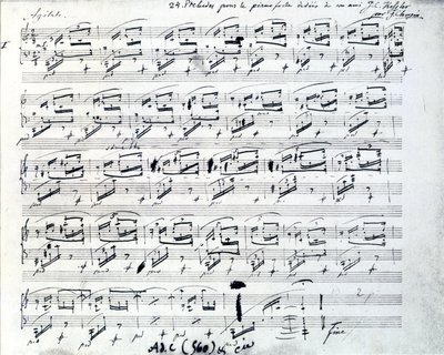 ポーランドの作曲家、フレデリック・ショパン（1810～1849）のピアノ用前奏曲1の楽譜です。 作： Frederic Chopin