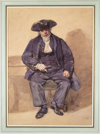 ジョン・アダムスの肖像、別名ジョン・ウィルキンソン、下士官、78歳（水彩画） 作： Frederic Cruikshank