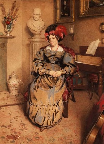 座った女性の肖像（水彩画） 作： Frederic Cruikshank