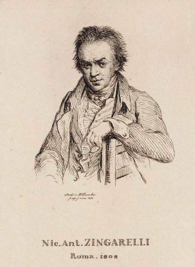 作曲家ニコラ・アントニオ・ジンガレッリの肖像 1752-1837. 作： Frederic Desire Hillemacher