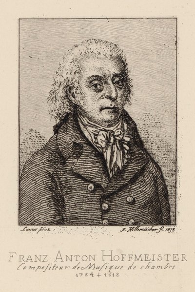 作曲家フランツ・アントン・ホフマイスター1754-1812の肖像。 作： Frederic Desire Hillemacher