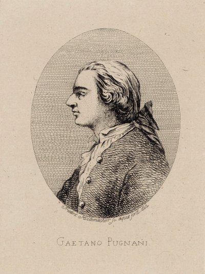 ヴァイオリン奏者で作曲家のガエターノ・プニャーニの肖像、1731～1798年、1842年。 作： Frederic Desire Hillemacher