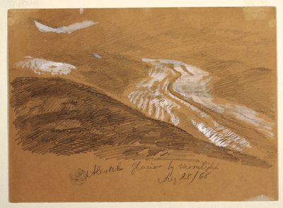 月明かりのアレッチ氷河、ベルン アルプス、スイス 作： Frederic Edwin Church