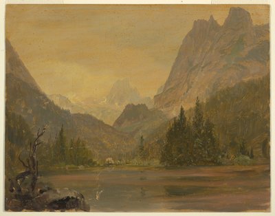 アルプスの湖、バイエルンまたはスイス 作： Frederic Edwin Church