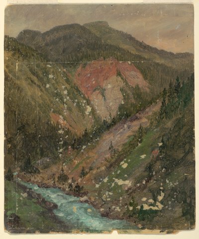 アルプスの風景 (バイエルンまたはスイス) 作： Frederic Edwin Church