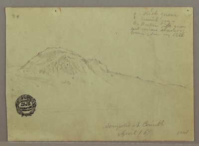 裸の丘、コリントスのアクロポリス、ギリシャ 作： Frederic Edwin Church