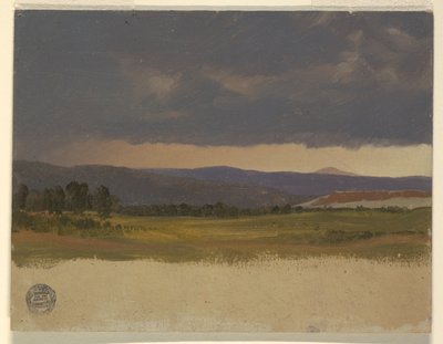低い雲の下の青い丘 作： Frederic Edwin Church
