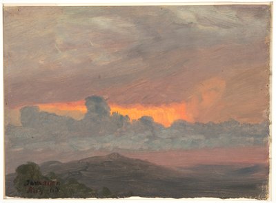 曇った夕日、ジャマイカ 作： Frederic Edwin Church