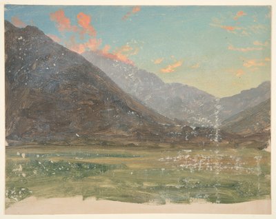 深い谷、夕日に照らされた雲 作： Frederic Edwin Church