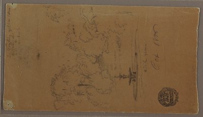 デッサン、公園の噴水、ナイアガラの滝、1856年10月 作： フレデリックエドウィン教会
