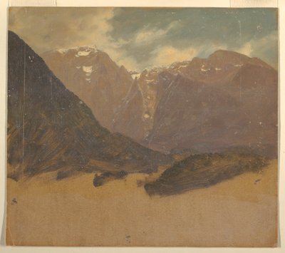 素描、アルプスの風景（バイエルンかスイス）、1868年 作： Frederic Edwin Church