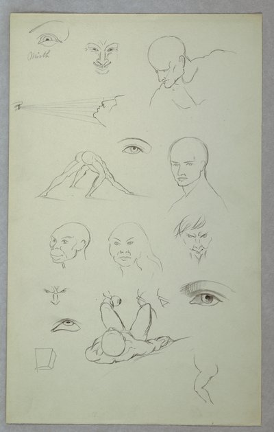 素描、解剖学的研究、1865-70年 作： フレデリックエドウィン教会