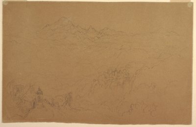 デッサン、アンデスの風景、1853年7月 作： Frederic Edwin Church