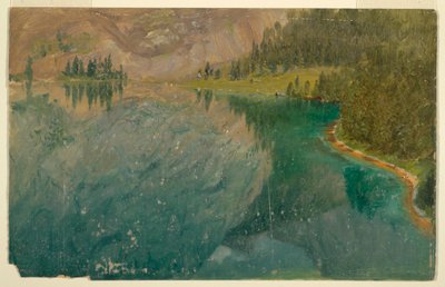 素描、アプライン湖、バイエルンかスイス、1868年 作： Frederic Edwin Church