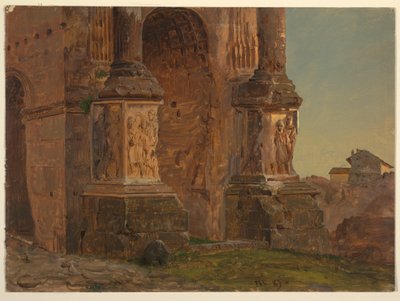 デッサン、セプティミウス・セウェルスのアーチ、ローマ、1869年2月 作： Frederic Edwin Church