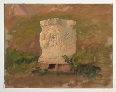 デッサン、アテネ、ディオニュソス劇場の彫刻、1869年4月 作： Frederic Edwin Church