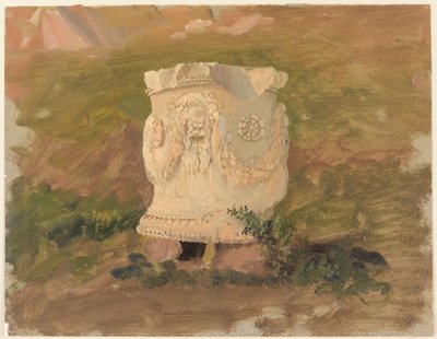 デッサン、アテネ、ディオニュソス劇場の彫刻、1869年4月 作： Frederic Edwin Church
