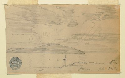 図面、オーロラ、マウント・デザート島、1860年9月 作： Frederic Edwin Church