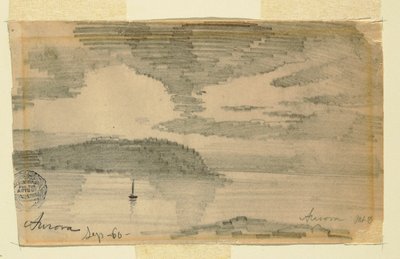素描「オーロラ」、マウント・デザート、1860年 作： Frederic Edwin Church