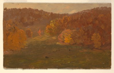 素描《秋の風景（ノースカロライナ？ 作： Frederic Edwin Church