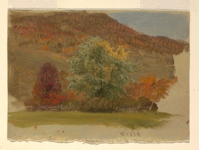 素描、秋の風景、1865年頃 作： フレデリックエドウィン教会