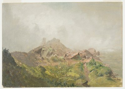 素描、ナイアガラ、アメリカン・フォールの基部、1856-58年 作： Frederic Edwin Church