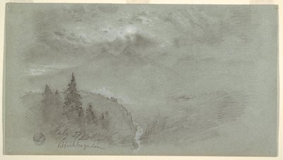 ドローイング、1868年7月27日、バイエルン州ベルヒテスガーデン 作： Frederic Edwin Church