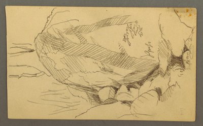 デッサン、玉石と岩、1877年頃か 作： Frederic Edwin Church