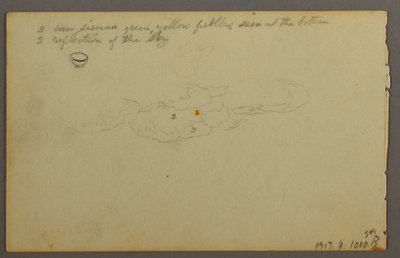 デッサン、木々の間の巨石、1844年 作： Frederic Edwin Church