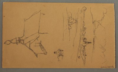 デッサン、ブロードバレー、小屋、ザンクト・ギルゲン、オーストリア、おそらく1868年 作： フレデリックエドウィン教会