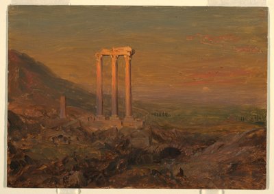 素描、古典的遺跡、シリア、1868年5月 作： Frederic Edwin Church