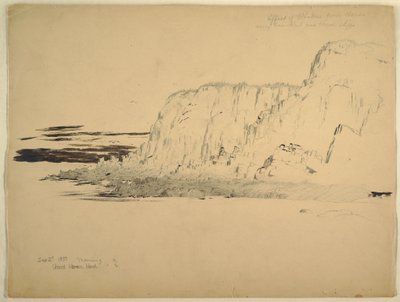 ドローイング、崖、1851年9月 作： Frederic Edwin Church