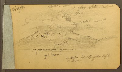 ドローイング、雲に覆われた山々、1889年 作： Frederic Edwin Church