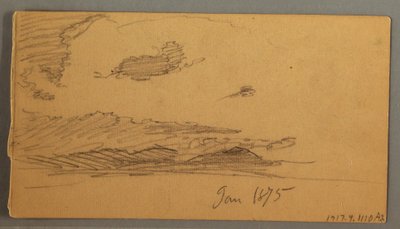 デッサン、丘の上の雲、おそらく1875年 作： Frederic Edwin Church
