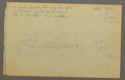 デッサン、雲の習作、丘の中腹、1844年 作： Frederic Edwin Church