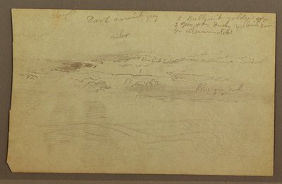 デッサン、丘の上の雲の研究、1860年代 作： Frederic Edwin Church