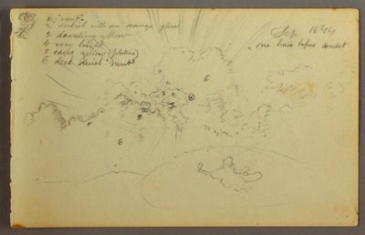 ドローイング、太陽が差し込む雲の習作、1844年 作： フレデリックエドウィン教会