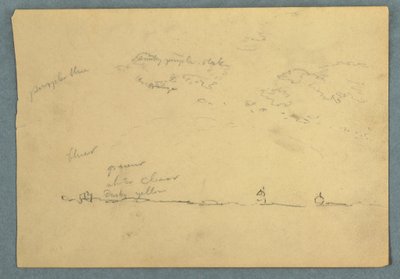 デッサン、水平線にかかる雲、1857年 作： Frederic Edwin Church