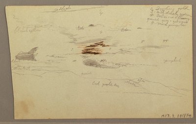 デッサン、丘陵地帯の雲、1863年 作： フレデリックエドウィン教会