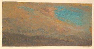 ドローイング、山の上の曇り空、裏面：記念碑の立面図、1865年7月 作： フレデリックエドウィン教会