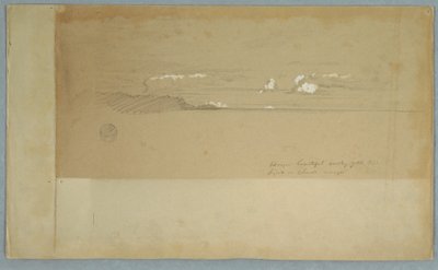 ドローイング、丘陵と森林の上に広がる曇り空、1857年撮影 作： Frederic Edwin Church