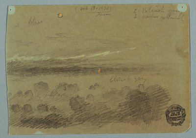 ドローイング、山の上の曇り空、1866年7月19日 作： Frederic Edwin Church