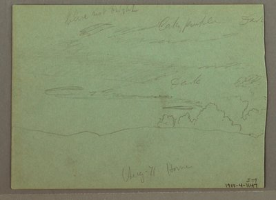 ドローイング、稜線上の曇り空、1871年8月 作： Frederic Edwin Church