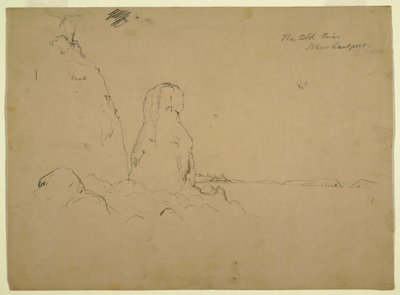 1851年頃、海岸に描かれた「The Old Friar Neaer Eastport」。 作： フレデリックエドウィン教会